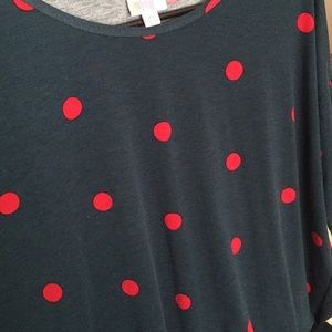 Lularoe XS Irma - green and red